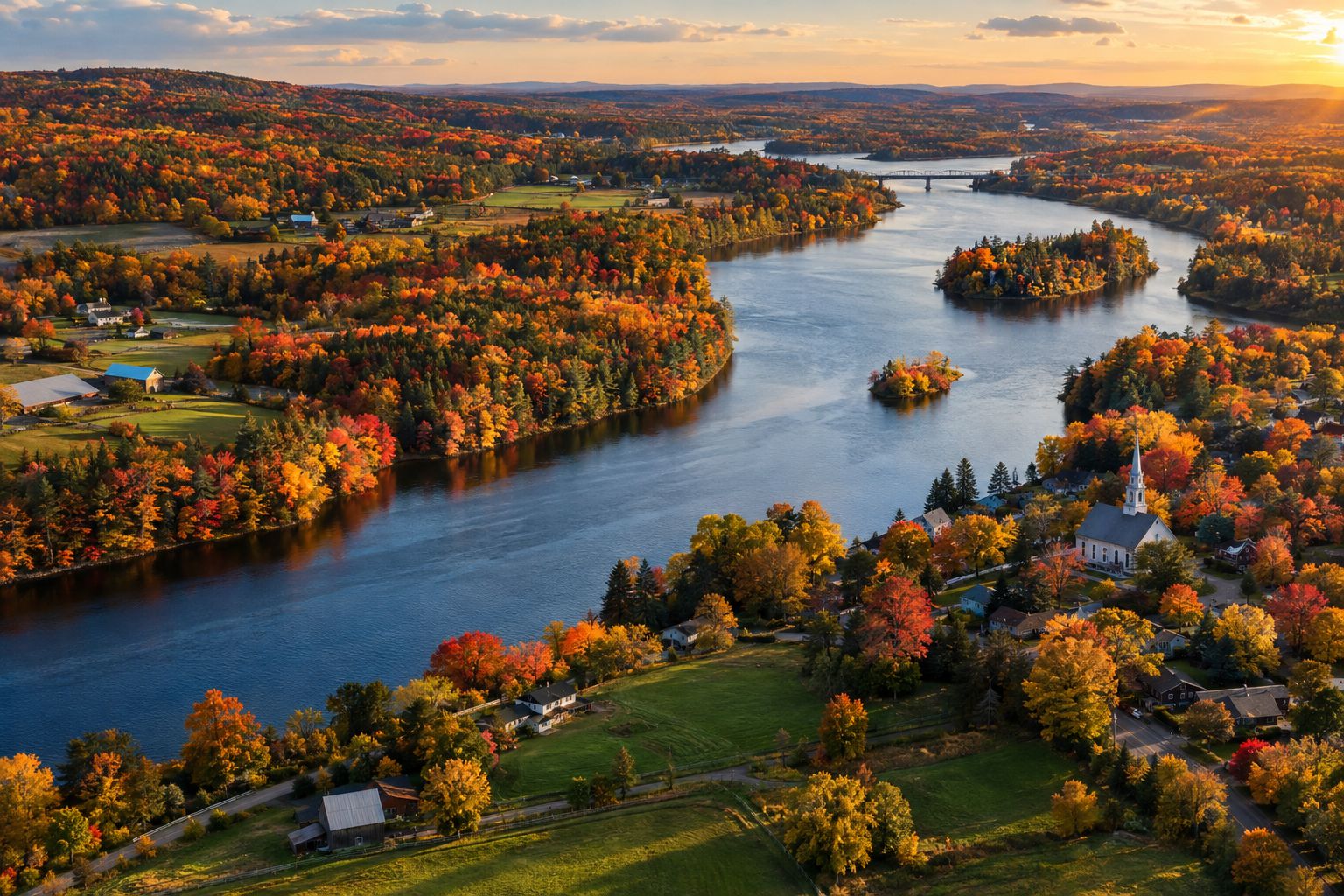 Ottawa River valley in fall colour