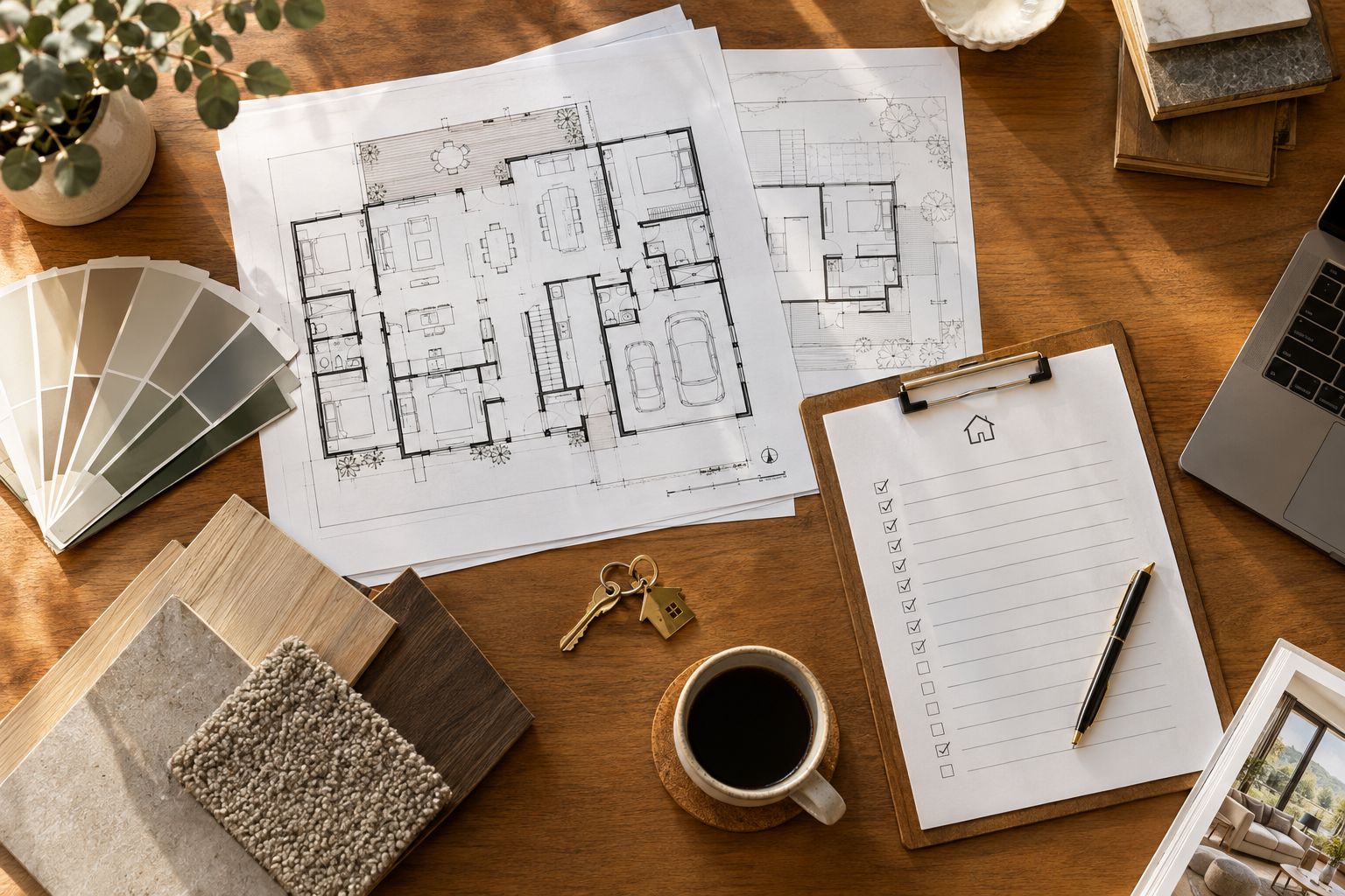 Floor plans, inspection checklist and finish samples