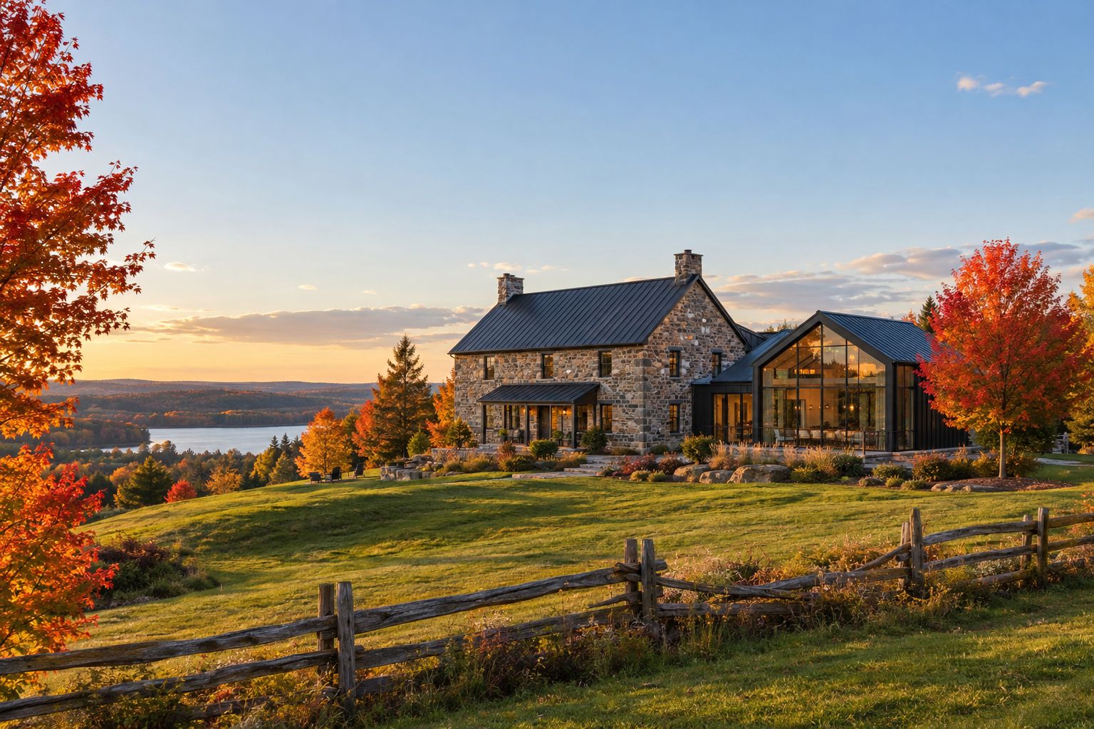 Stone farmhouse in the Ottawa Valley in autumn