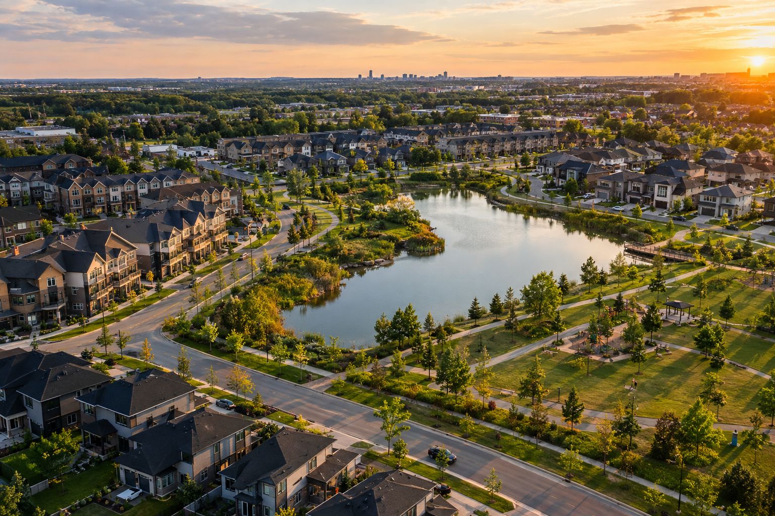 Aerial view of an Ottawa suburb
